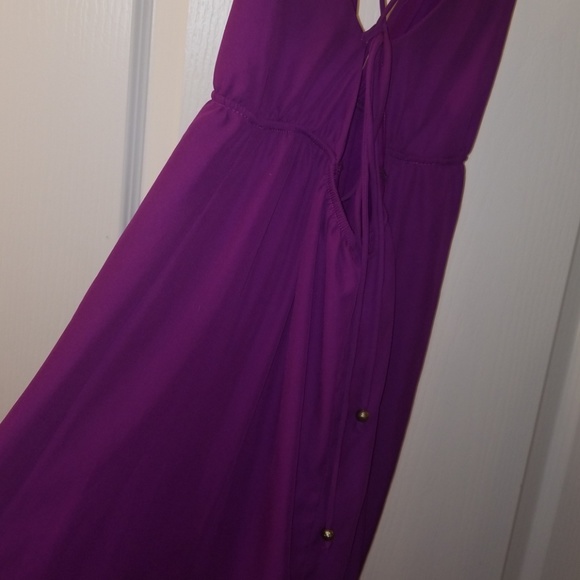 Plum Open Back Maxi Dress - Picture 2 of 4